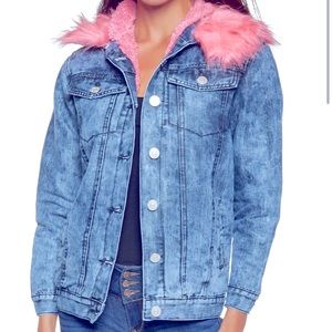Jean Jacket with pink fur